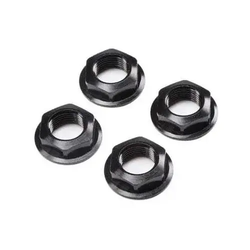 Losi 17mm Flanged Wheel Nut, Black (4), Super Rock Rey