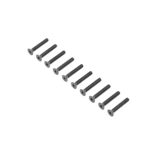 Losi Flat Head Screws, Stl, BO, M4 x 25mm (10)