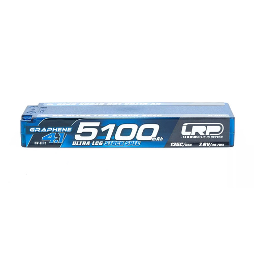 LRP HV Ultra LCG Stock Spec GRAPHENE 4.1 5100mAh Hardcase 7.6V LiPo 135C/65C - LRP-432277