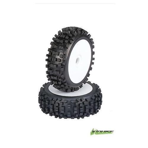 B-Ulldoze Tyre & Rim 1/8 White 2pcs