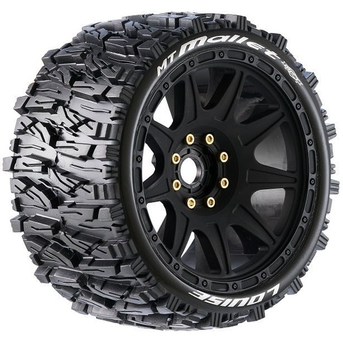 Louise RC Mt-Mallet Speed 1/8 Monster Truck Tires, 0" & 1/2" Offset, 17mm Removable - LT3355SB