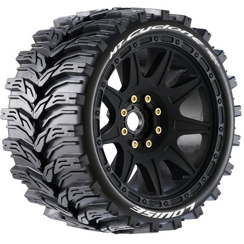 Louise RC Mt-Cyclone Speed 1/8 Monster Truck Tires, 0" & 1/2" Offset, 17mm Removable - LT3356SB