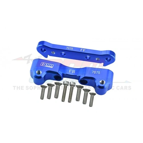 GPM Blue Aluminium Front Suspension Arm Hinge Pin Retainer Set