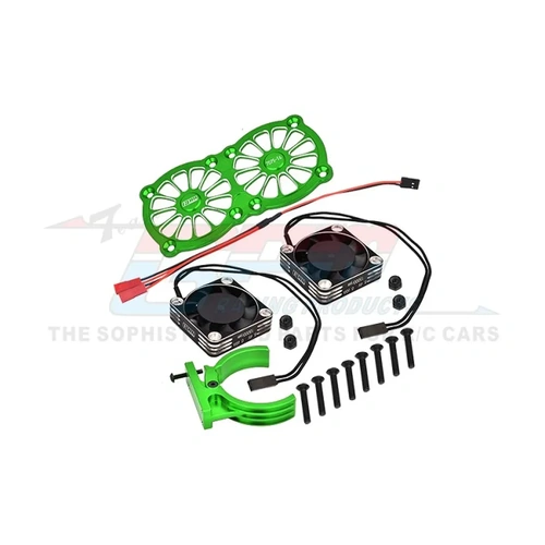 GPM Aluminium Adjustable Motor Heatsink w/ Dual Cooling Fans Set - Green