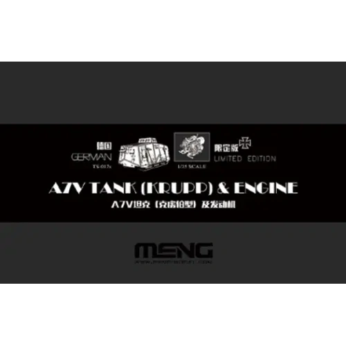 Meng 1/35 German A7V Tank (Krupp) & Engine Plastic Model Kit