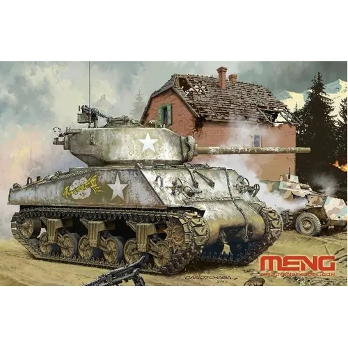 Meng 1/35 U.S. Medium Tank M4A3 (76)W Sherman Plastic Model Kit - MM-TS-043