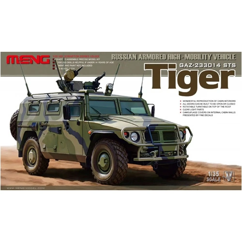 Meng 1/35 Russian Armored High-Mobility Vehicle Tiger GAZ 233014 STS Plastic Model Kit - MM-VS-003