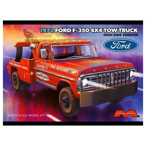 Moebius 1/25 1972 Ford F-350 Wrecker 4x4 High Side Plastic Model Kit