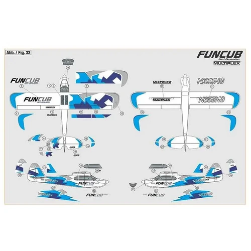 Multiplex Blue Decal Sheet, FunCub NG