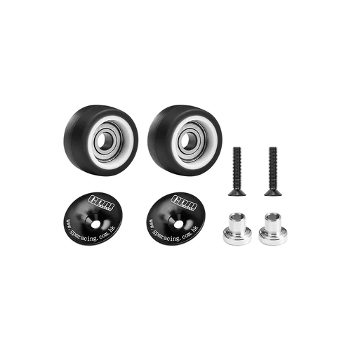 GPM Aluminium Wheelie Bar Wheels with Axles Set - Black