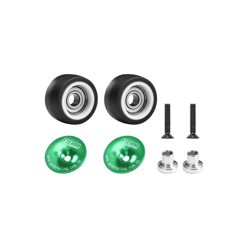 GPM Aluminium Wheelie Bar Wheels with Axles Set - Green