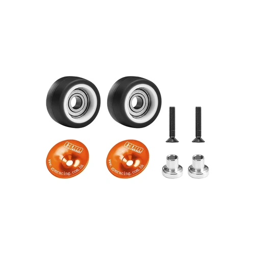 GPM Aluminium Wheelie Bar Wheels with Axles Set - Orange