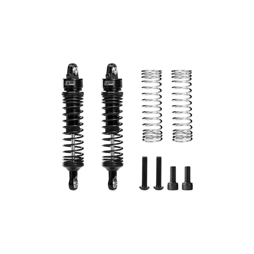 GPM Aluminium 71mm Front or Rear Adjustable Progressive Spring Shocks Set 2Pcs - Black