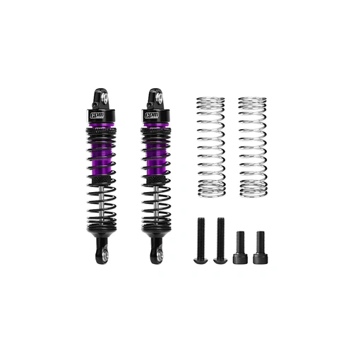 GPM Aluminium 71mm Front or Rear Adjustable Progressive Spring Shocks Set 2Pcs - Purple