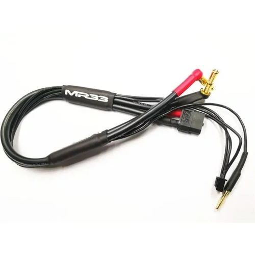 MR33 2S XT60 All-Black Charging Lead - 300mm - (4 / 5mm Dual Plug - XH) MR33-BCL-XT60