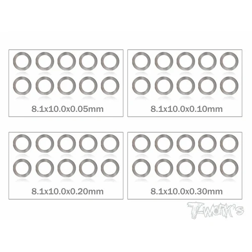 MR33 Shim Washer Set 8mm 0.05 / 0.1 / 0.2 / 0.3mm (10ea)  MR33-SH-8