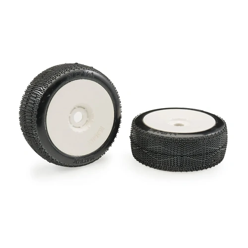 Matrix Tires NOVA 1/8 Buggy Tires (pair) - White Rims (Glued) / Clay Super Soft