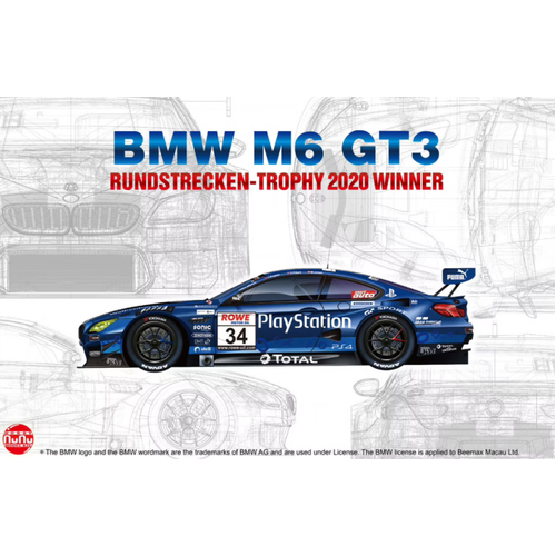 NUNU 1/24 BMW M6 GT3 NURBUGRING 2016 24H PLAYSTATION PLASTIC MODEL KIT
