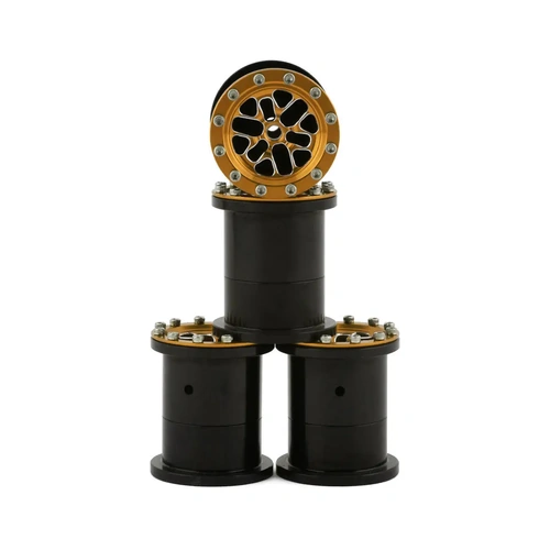 NEXX Racing FCX24 1/28 Aluminum Monster Truck Beadlock Wheels (Gold) (4)
