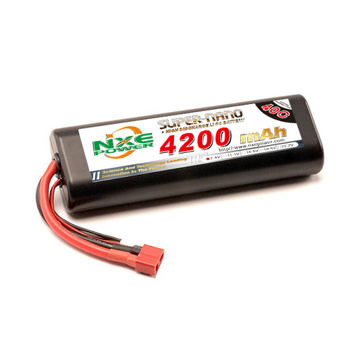 NXE 7.4V 4200Mah 40C Round Hard Case Deans - NXE4200HCR402SDEANS