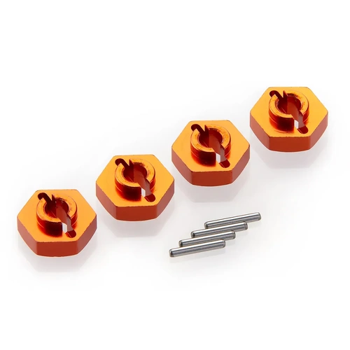 HSP Orange Aluminium 12mm Wheel Hexes 4Pcs w/ Pins
