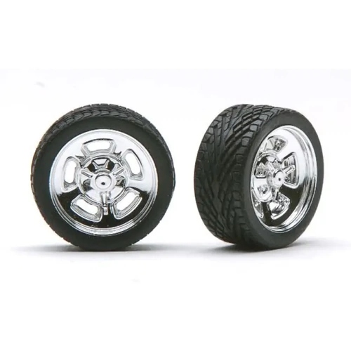 Pegasus 1/24 "Hella'S" 19" Rims W/Tires Chrome for Scale Models [1277]