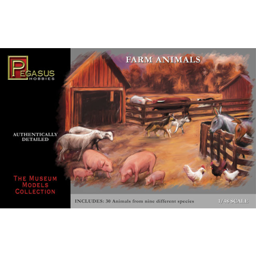 Pegasus 1/48 Farm Animals (30 piece set) [7006]