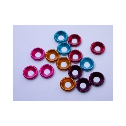 5mm Aluminium Washer Red (10)