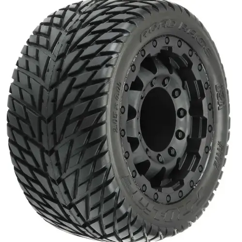 Proline Road Rage 2.8" Street Tires Mounted On F-11 Black 17MM Wheels (2) - PR1172-18