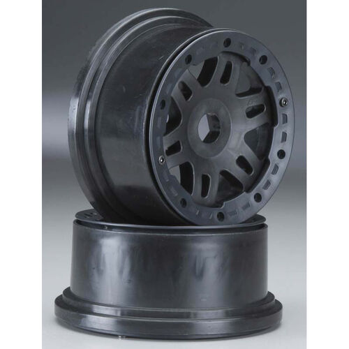 Proline Split Six Black/Black Bead-Loc Front Wheels 2 For Baja 5T - PR2718-03