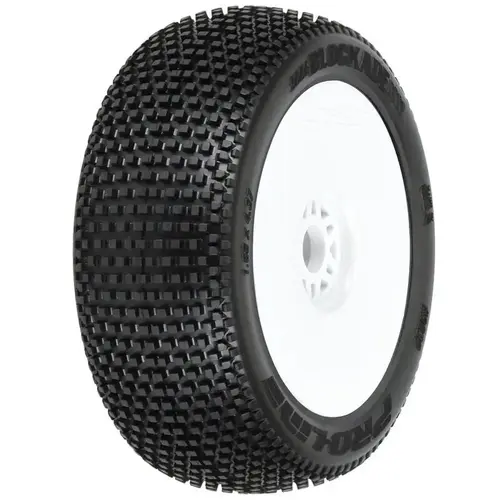 Proline 1/8 Blockade S3 Front/Rear Buggy Tires Mounted 17mm White (2) - PR9039-233