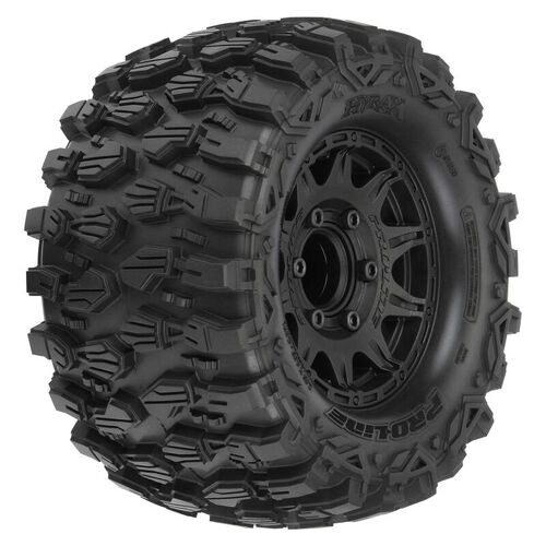 Proline 1/10 Hyrax 2.8in Tyres Tyres Mounted on Black 6x30 Wheels, Stampede, F/R, PR10190-10