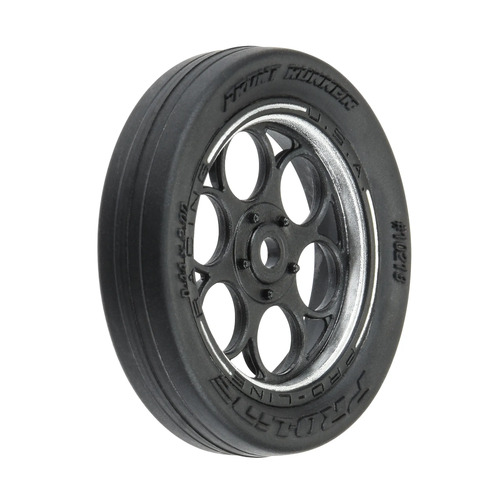 Proline 1/16 Front Runner Front Tires Mounted on Black/Silver Wheels 2pcs Mini No Prep - PRO1021910