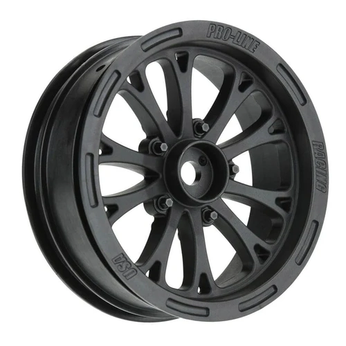 Proline 1/10 Pomona Drag Spec 2.2in Black Front Wheels, Slash, 2pcs
