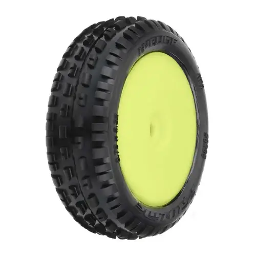 Proline Wedge Carpet Tyres Mounted on Yellow Wheels, Mini-B Front, PR8298-12