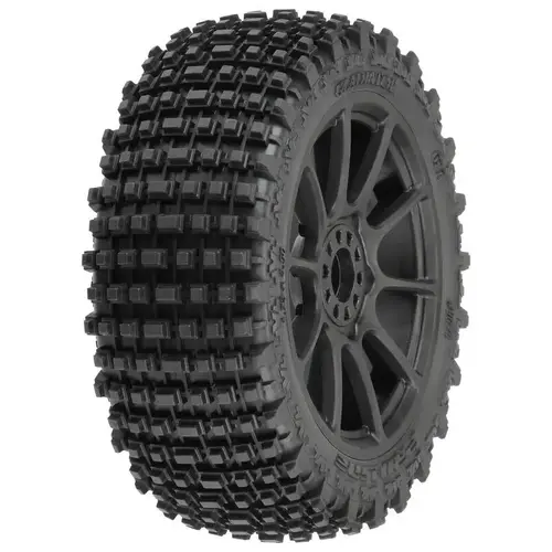 Proline Racing 1/8 Gladiator M2 Fr/Rr Buggy Tires Mounted 17mm Black Mach 10 (2) PRO907421