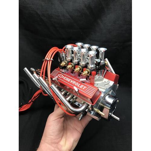 1/4 Scale V8 Nitro Powered  Carburetor Working Engine
