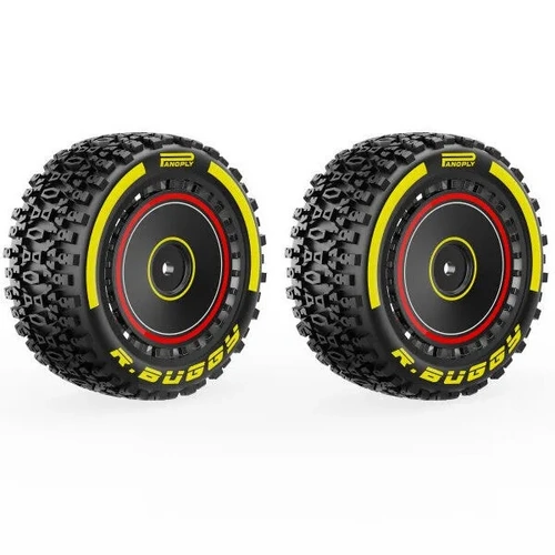 Rlaarlo R16126 Red Rear Assembled Tyre Set For X12S (2)