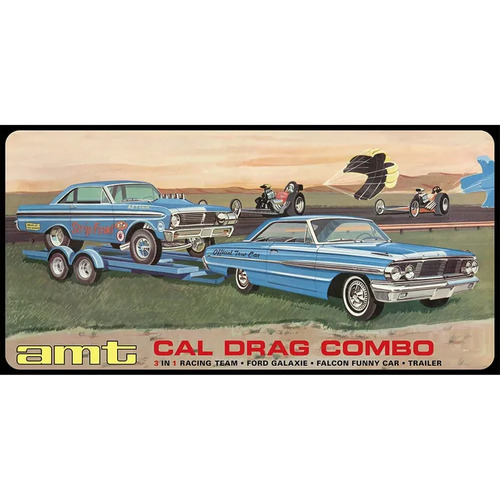AMT 1:25 Cal Drag Combo 1964 Galaxie, AWB Falcon & Trailer