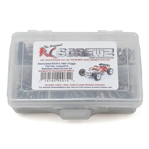 RC Screwz Associated RC8T3 Team Stainless Screw Kit