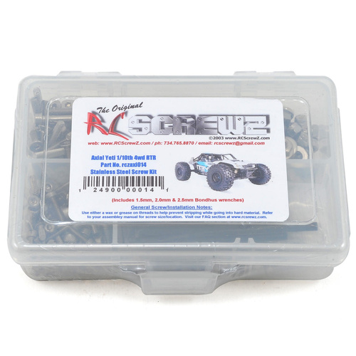 RC Screwz Axial Yeti 1/10th 4wd Stainless Steel Screw Kit