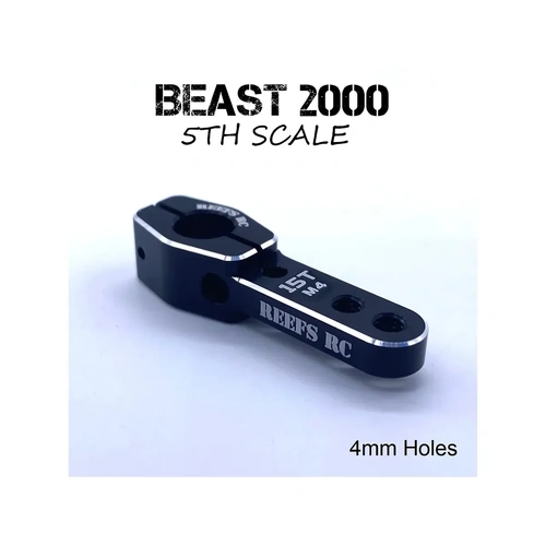 Reefs RC Aluminium 15T Single Servo Horn - Black