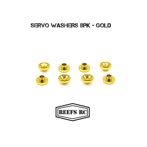 Reefs RC Aluminium Servo Washers 8Pcs - Gold