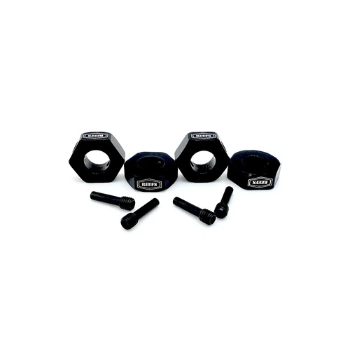 Reefs RC Aluminium 12mm Wheel Hexes 4Pcs - Black