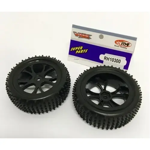 River Hobby VRX 10300B Front Buggy Tyre Set Spirit (Black)