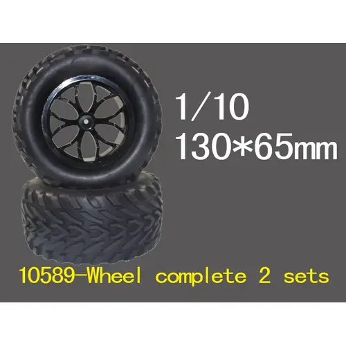 River Hobby VRX 10589B Mega Wheel and Tyre Set (pair) Black