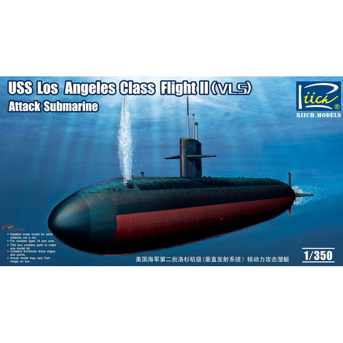 Riich Models RN28006 1/350 USS Los Angeles Class Flight II (VLS) Attack Submarine Plastic Model Kit