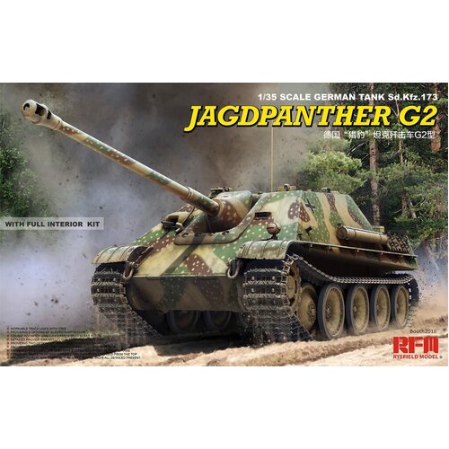 Ryefield 5022 1/35 Jagdpanther G2 w/full interior &workable track links Plastic Model Kit