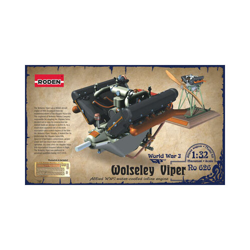 Roden 1/32 Wolseley Viper Allied WWI water-cooled inline engine Plastic Model Kit [626]