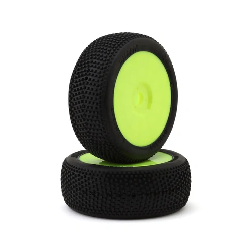 Raw Speed Pre-Mounted - Villain 1/8 Buggy Tire - Soft with Black Insert on Yellow Wheels - RS180105SBY
